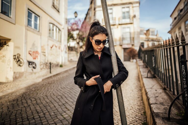 Woman autumn layering