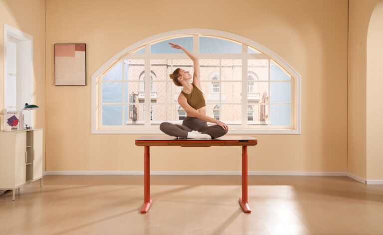 Office worker stretching