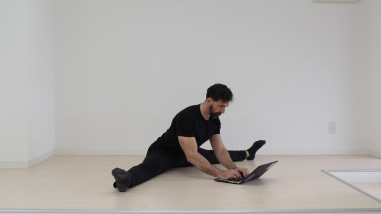 Seated desk stretch