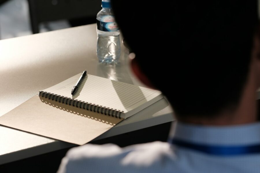 Person sitting desk