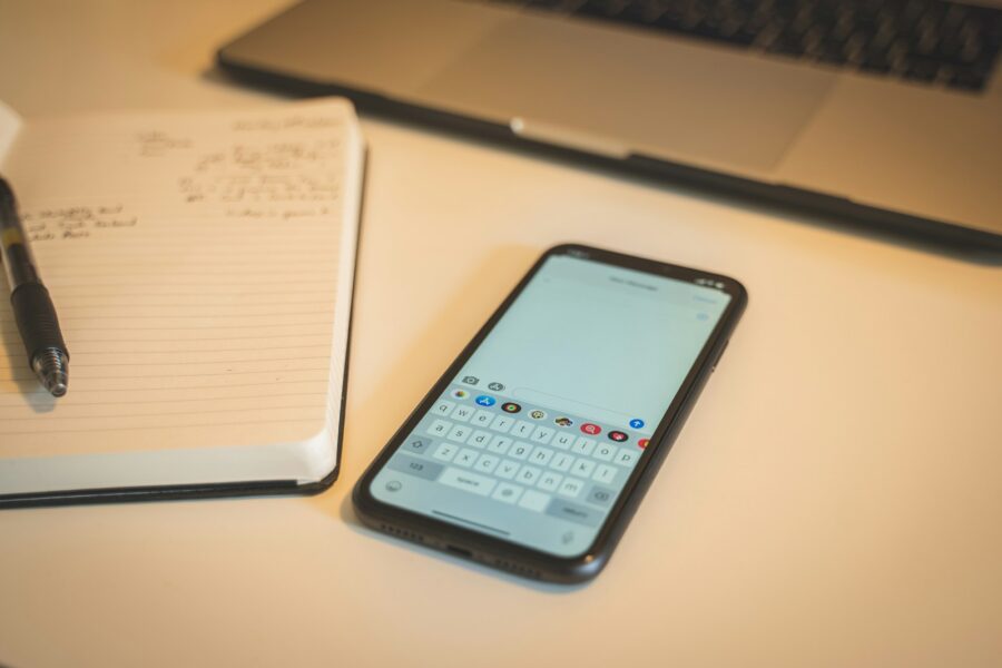 Person desk notebook